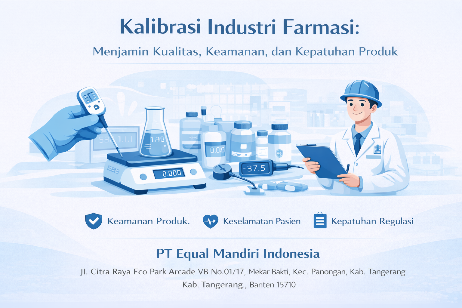 Kalibrasi industri farmasi: Menjamin kualitas, keamanan dan kepatuhan produk. Keamanan produk, terakreditasi KAN, daerah tangerang, tangerang, ISO.